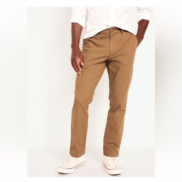 Old Navy Tan Athletic Built in Flex Stretch Chino khaki Pants Size 30X30 - Picture 1 of 10